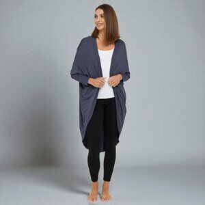 Butter By Nadia Gray Cocoon Cardigan Batwing Sleeve Open Front One Size NWOT